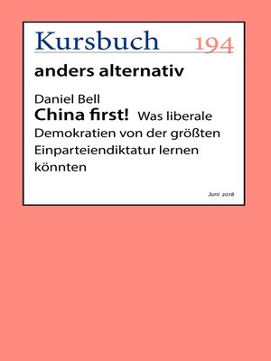 cover image of China first!